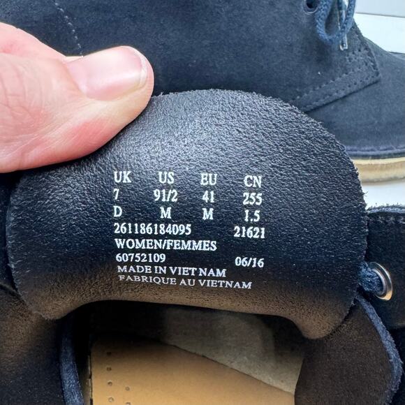 Clarks | Women's Dark Navy Blue Suede Leather Lace Up Desert Chukka Boots - Picture 11 of 12